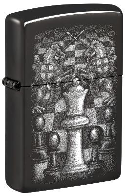 Зажигалка ZIPPO Chess Design с покрытием High Polish Black, латунь, 38x13x57 мм