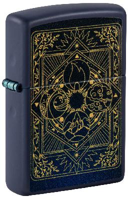 Зажигалка ZIPPO Elements Design с покрытием Navy Matte, латунь, овая, 38x13x57 мм