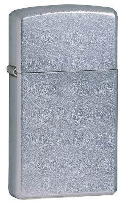 Зажигалка ZIPPO Slim® с покрытием Street Chrome™, латунь, овая, 29x10x60 мм