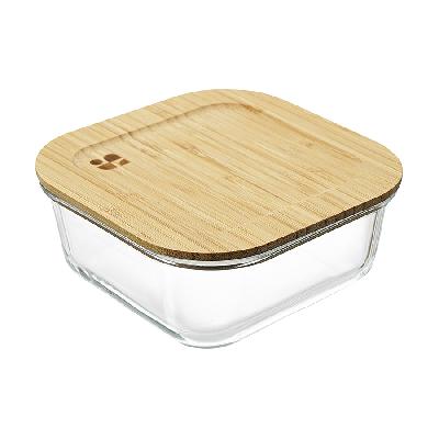 Контейнер для запекания и хранения eco store с крышкой из бамбука, 800 мл