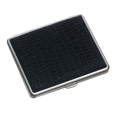 Портсигар SQuire, натуральная кожа,  со вставками, 98х90х18,5 мм