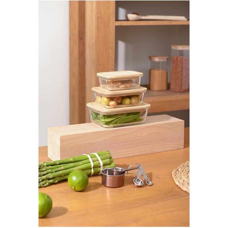 Контейнер для запекания и хранения eco store с крышкой из бамбука, 370 мл