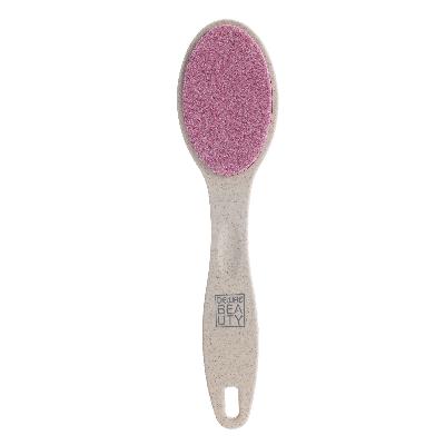 Терка Dewal Beauty педикюрная керамическая с ручкой из пшеничной соломы, двусторонняя, 21 см