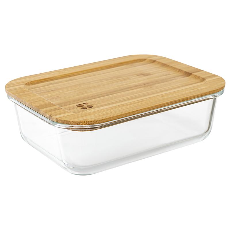 Набор контейнеров для запекания и хранения eco store с крышками из бамбука, 3 шт.