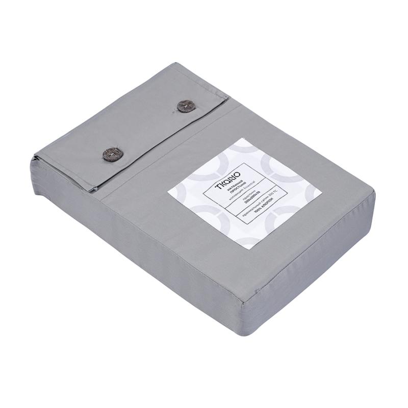 Простыня на резинке из премиального сатина  из коллекции essential, 200х200х30 см