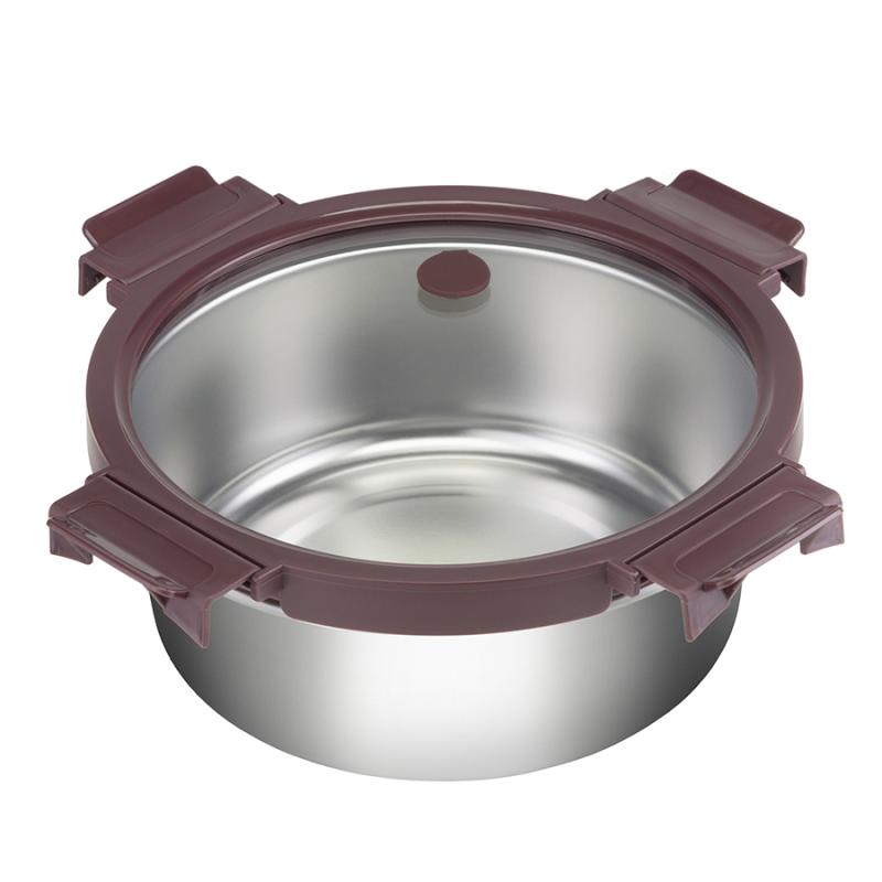 Контейнер стальной круглый click steel, 1,5 л