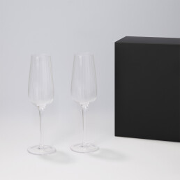 Подарочный набор 2 бокала для шампанского Blanche в черной коробке