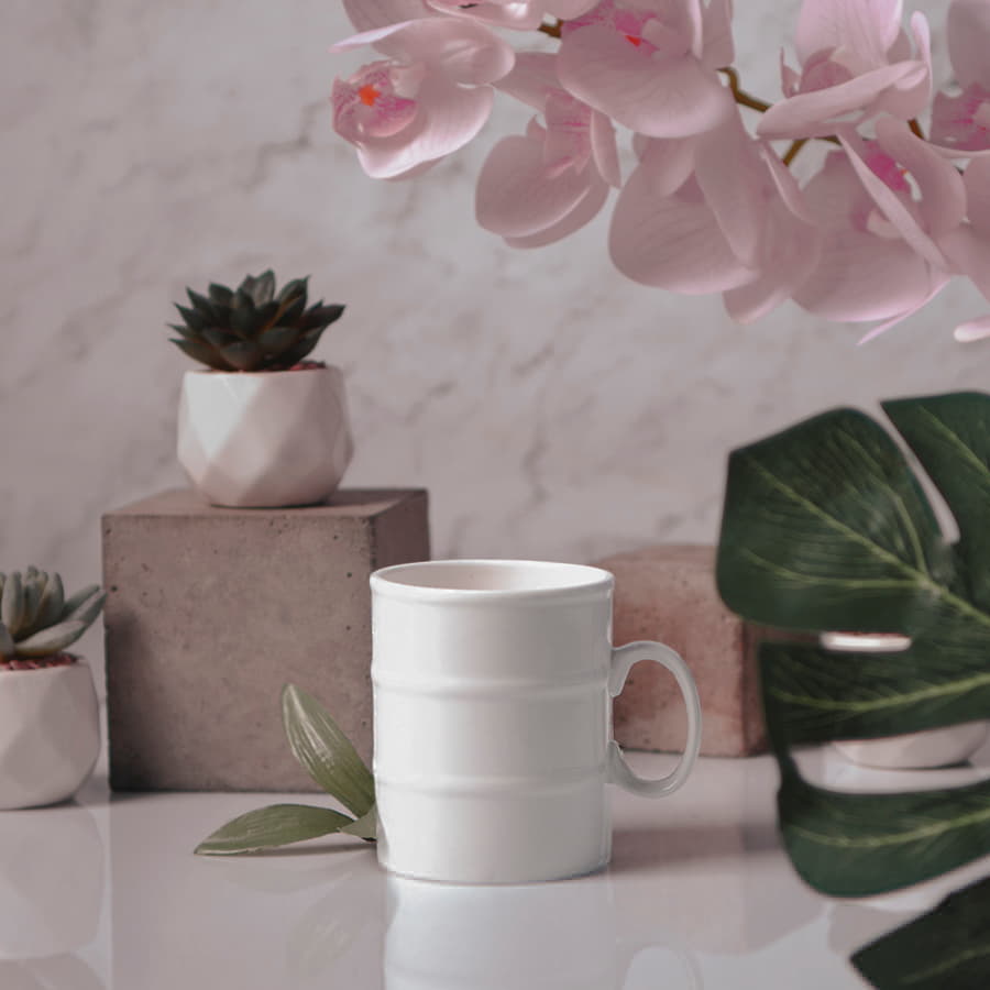 Кружка  "Бочка" в упаковке, белый, h=9,2 см,d=7,8см, 280 мл, фарфор