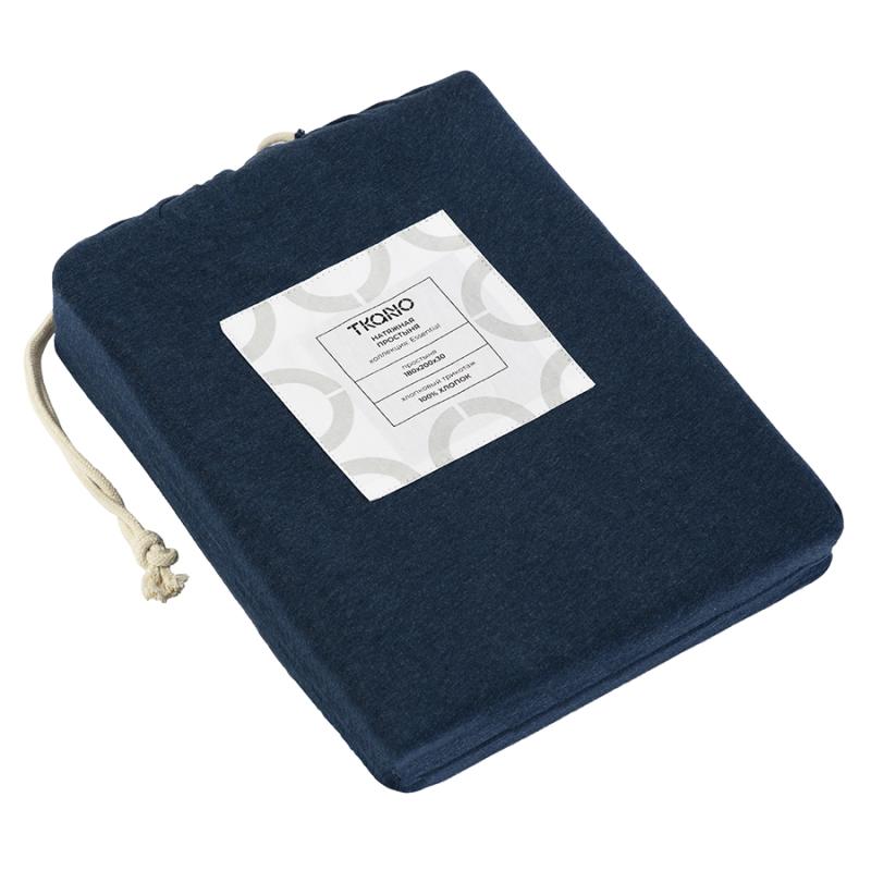 Простыня на резинке из хлопкового трикотажа  из коллекции essential, 180х200х30 см