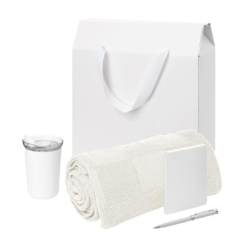 Подарочный набор Welcome Pack Spark mini,  (термокружка, блокнот, ручка, плед, коробка-пакет)