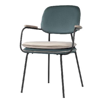 Стул с подлокотниками и контрастным кантом pea, велюр