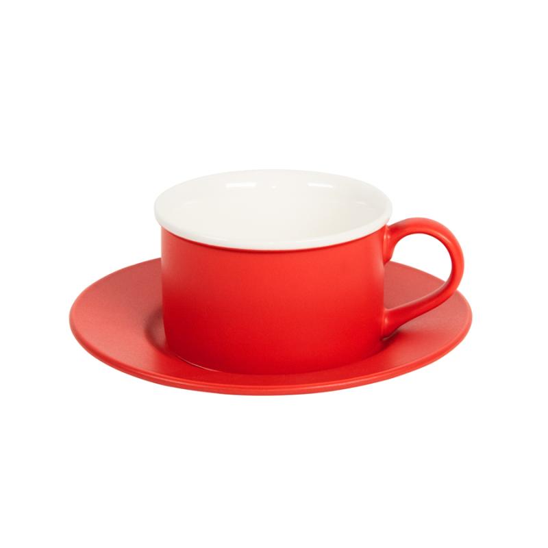 Чайная пара ICE CREAM, голубой с белым кантом, 200 мл, фарфор