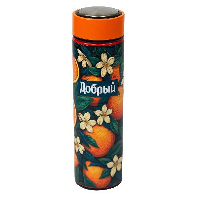 Термос Traveler Print Sample "Добрый" вакуумный, стальной, 500 мл