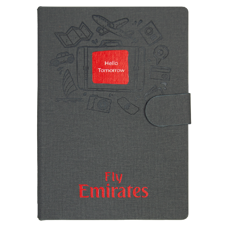 Блокнот А5 Tasmania Print Sample Fly Emirates,  в твердой обложке со стикерами в линейку