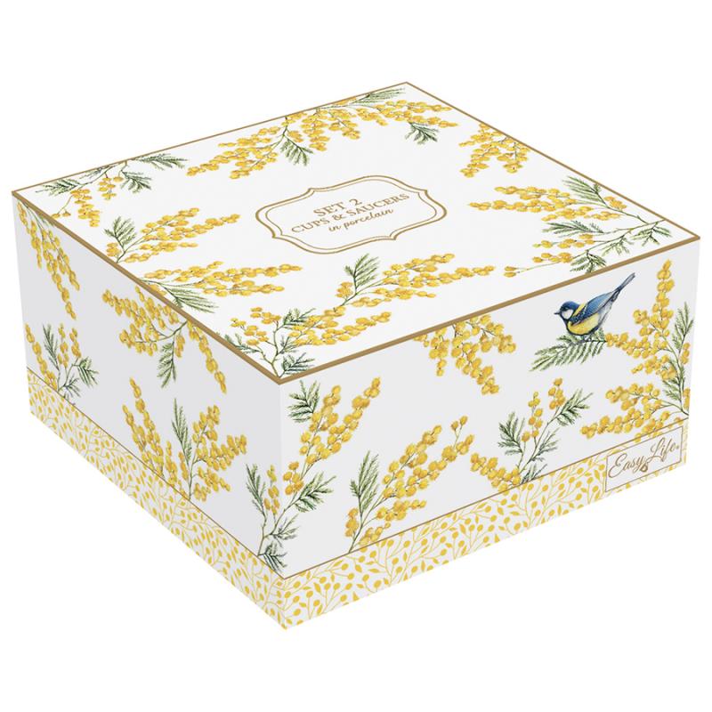 Набор чашек с блюдцем mimosa, 240 мл, 2 шт.