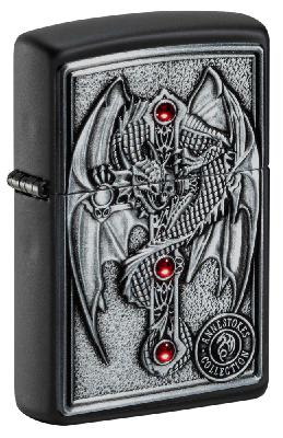 Зажигалка ZIPPO Winged Dragon Cross с покрытием Black Matte, латунь, 38x13x57 мм