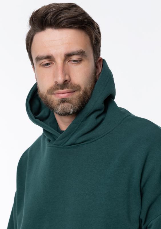 Худи унисекс STAN оверсайз футер без начёса 350, 66, Т-зелёный (130)