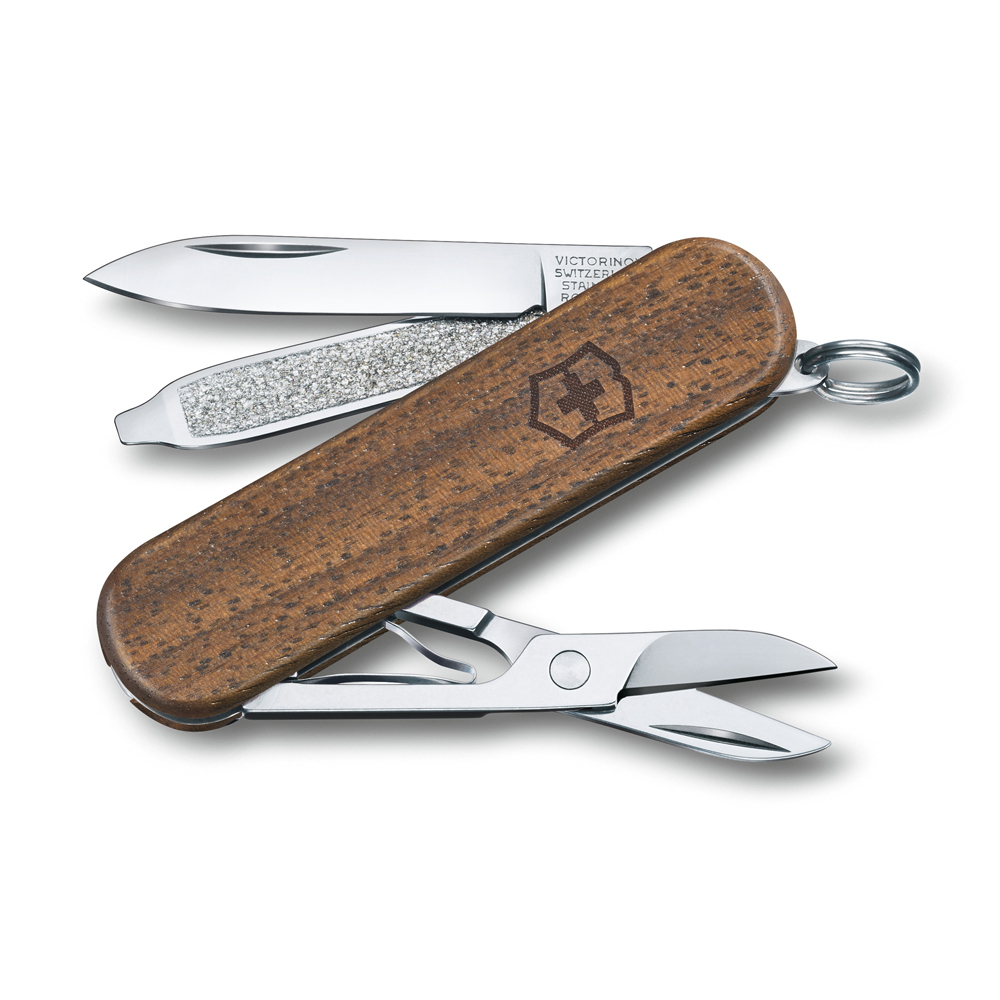 Ножбрелок VICTORINOX Classic SD, 58 мм, 5 функций, деревянная рукоять