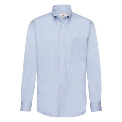 Рубашка "Long Sleeve Oxford Shirt", белый_S, 70% х/б, 30% п/э, 130 г/м2