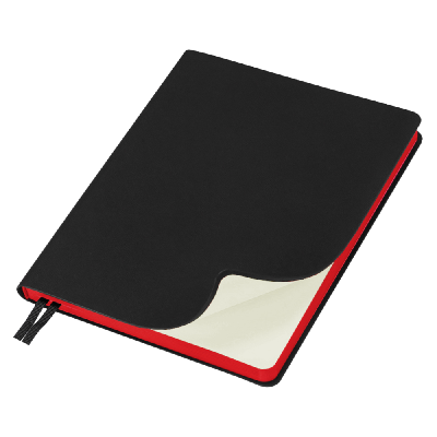 Еженедельник Flexy Latte Soft Touch Black Edition Color A4,  с красным, датированный на 2026 г, в гибкой обложке