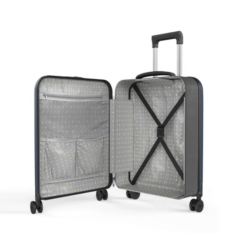 Чемодан складной Rollink Vega 360 55x40x20 см, 4 колеса, серо-синий