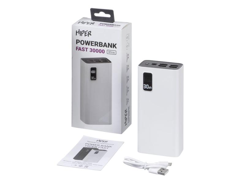 Портативный внешний аккумулятор FAST, 30000 mAh