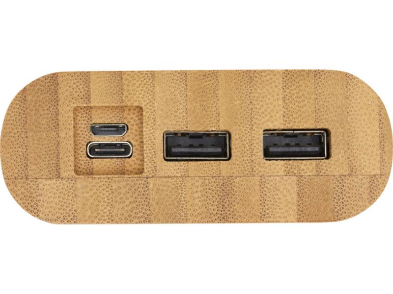 Портативное зарядное устройство Tulda из бамбука, 20000 mAh