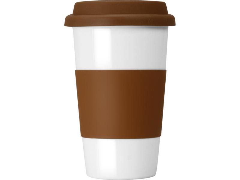 Кружка Нью-Йорк  с силиконовой крышкой и манжетой