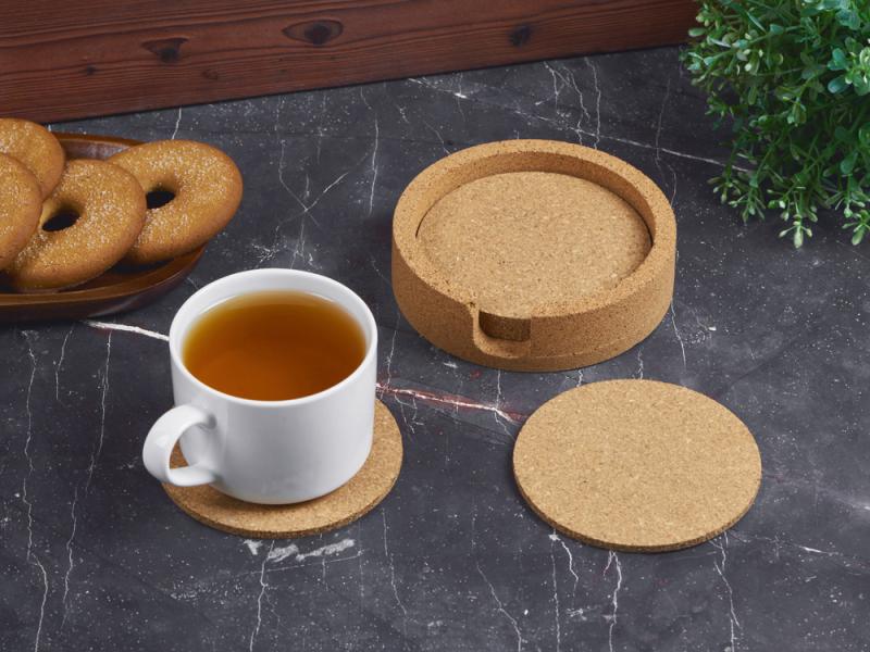 Набор костеров из пробки на подставке Krock