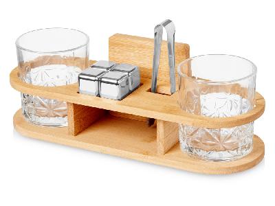 Набор для виски на бамбуковой подставке Boulevardier