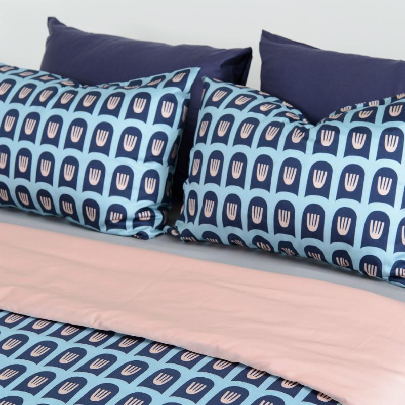 Набор из двух наволочек из сатина с принтом  time из коллекции cuts&pieces, 50х70 см