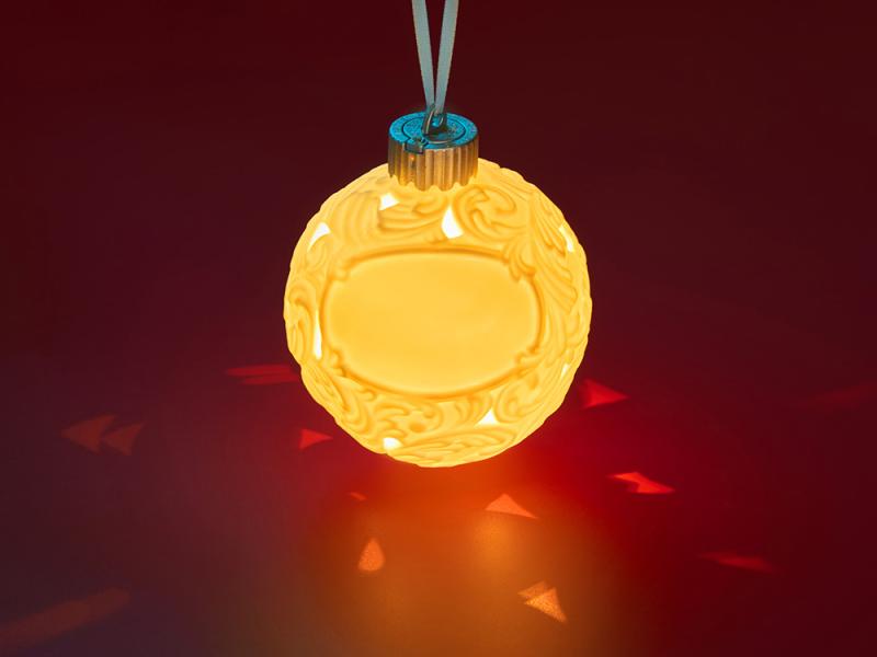 Шар новогодний с подсветкой и зоной для персонализации