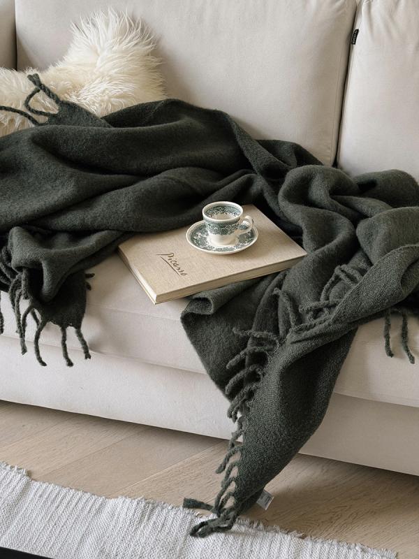 Плед мохер хвойно из коллекции essential, 130х180 см