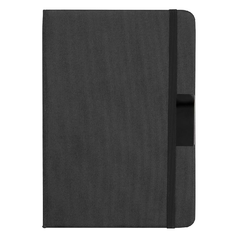 Блокнот А5 Hobard, в твердой тканевой обложке c резинкой в линейку