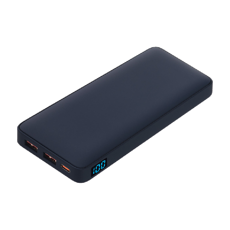 Внешний аккумулятор (powerbank)  «WeCharge Soft Touch»,  10 000 mAH, Power Delivery (PD) 25.5W, со светящимся логотипом после гравировки, c цифровым дисплеем для контроля заряда