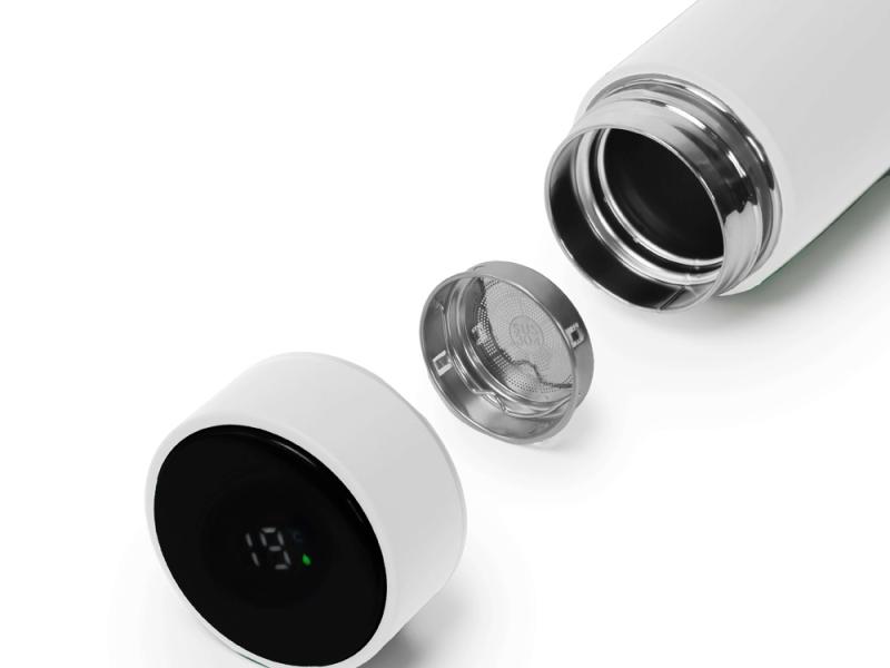 Термос FAMILY MARK LED, индикатор, soft touch