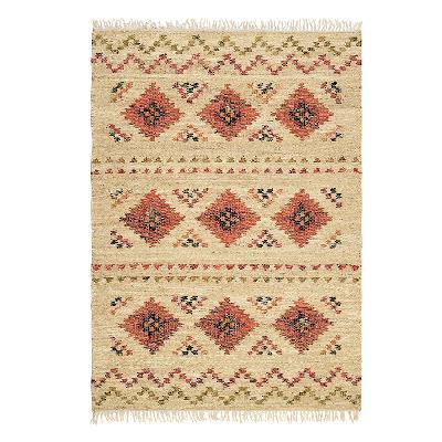 Ковер из джута и шерсти по мотивам башкирских орнаментов из коллекции cultural heritage, 160х230 см