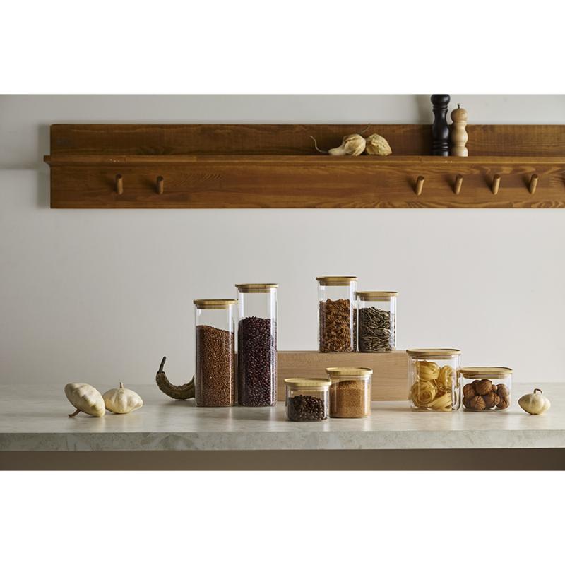 Банка для хранения квадратная glass bamboo, 1,9 л