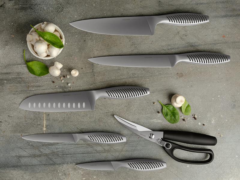 Набор из 5 кухонных ножей, ножниц и блока для ножей VERA
