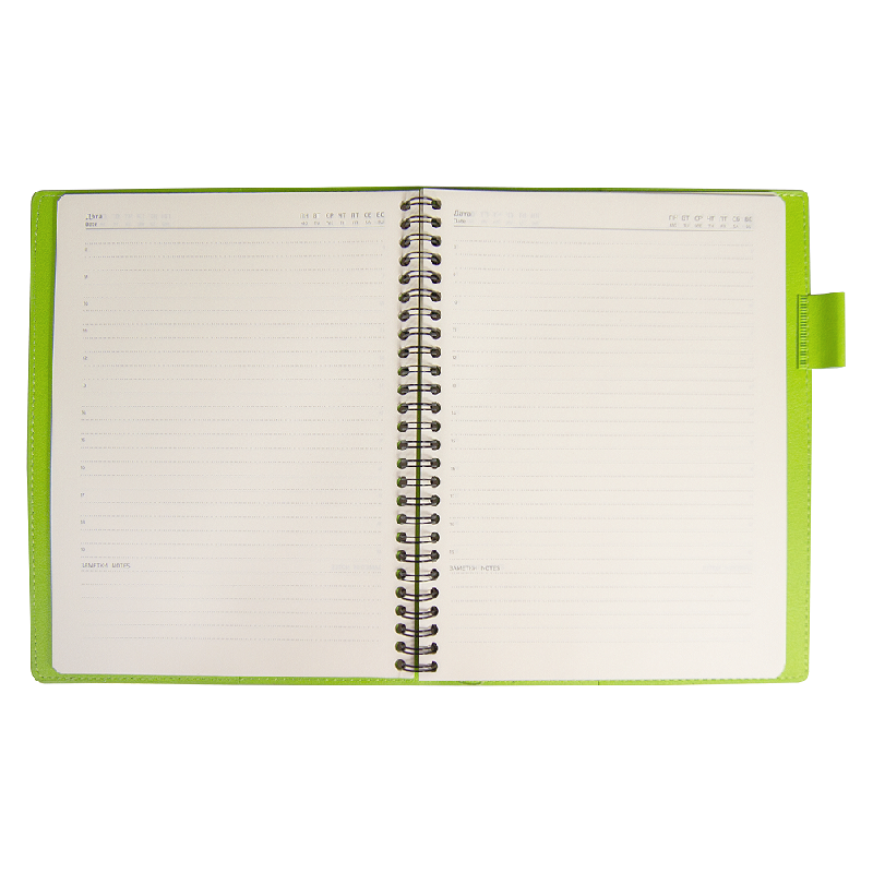 Ежедневник Flexy Verde Sivilia B5 на пружине, недатированный, в гибкой обложке