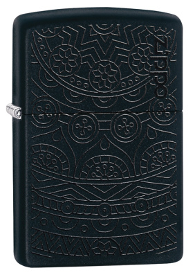 Зажигалка ZIPPO Tone on Tone Design с покрытием Black Matte, латунь, 38x13x57 мм