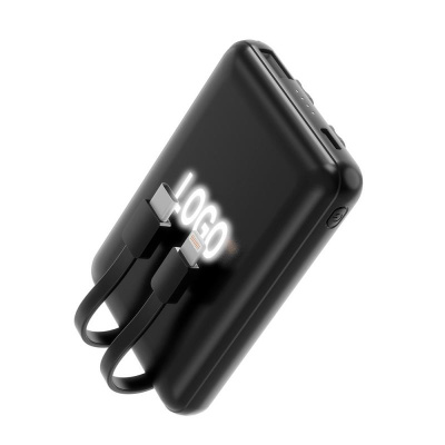 Внешний аккумулятор Eron с подсветкой гравировки, 5000 mAh, чёрный/синий