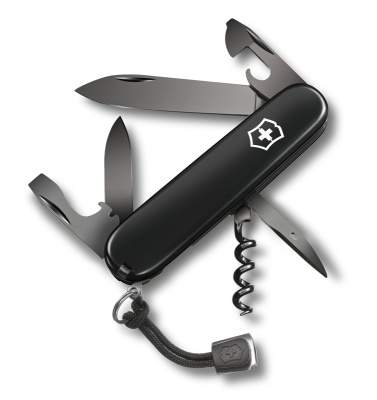 Нож перочинный VICTORINOX Spartan Onyx Black, 91 мм, 12 функций, со шнурком в комплекте