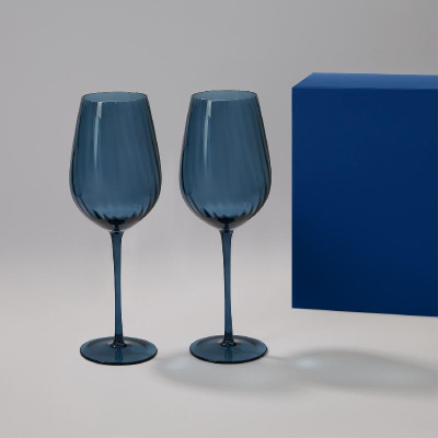 Подарочный набор 2 бокала для вина Toscana в синей коробке