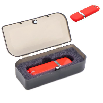 Флешка Shape с покрытием Софт Тач в футляре, черная