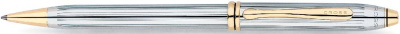 Шариковая ручка Cross Townsend, тонкий корпус    с золотистой отделкой