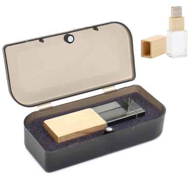 Флешка Кристал Bamboo 16 Гб в футляре, светло-коричневый