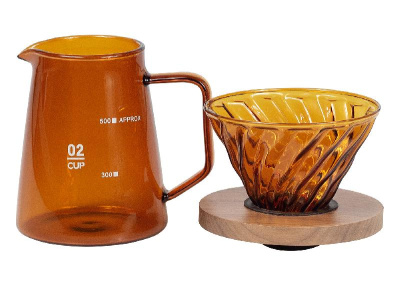 Стеклянный чайник с воронкой для кофе, Circle Joy