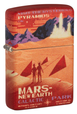 Зажигалка ZIPPO Mars Design с покрытием 540 Matte, латунь, овая, 38x13x57 мм