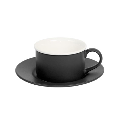 Чайная пара ICE CREAM, голубой с белым кантом, 200 мл, фарфор